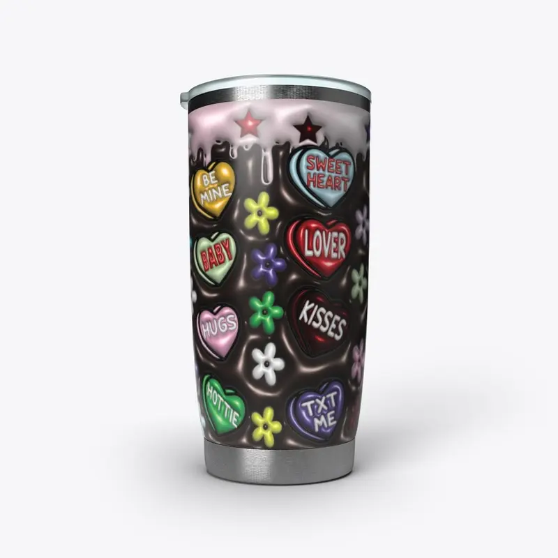 3D VALENTINES Day TUMBLER 20 oz AND MUG 